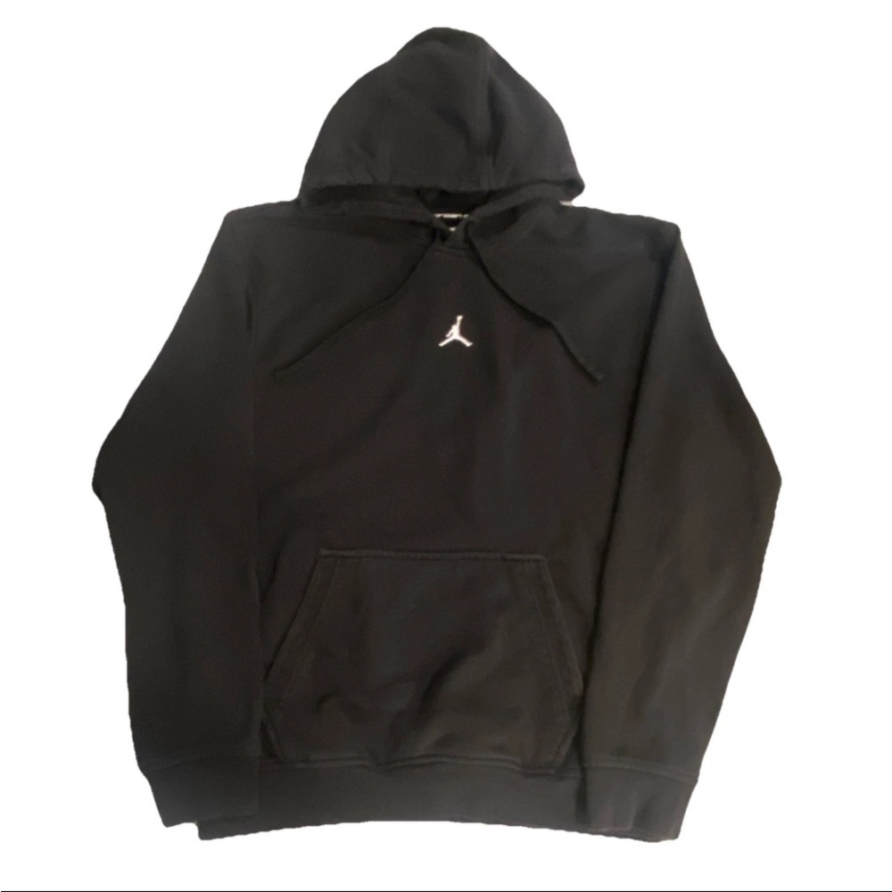 Jordan Sport Black Dri-Fit Fleece Pullover Hoodie Logo Pockets Men's Size S